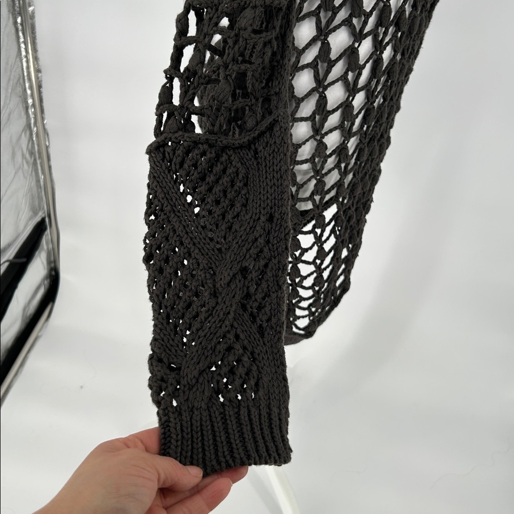 ALLSAINTS Hand Crochet Open-Knit Sweater Dress UK 12 US 8 Linen Cotton Boho - Picture 8 of 12